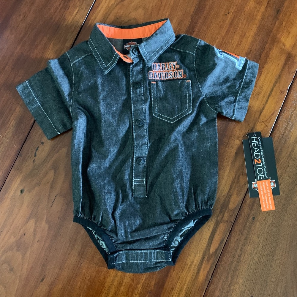 NWT Harley Davidson Polo Onesie